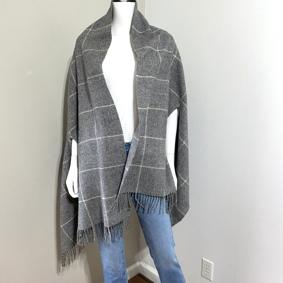 Madewell Accessories Madewell Shawl Plaid Wool Blend Arm Holes